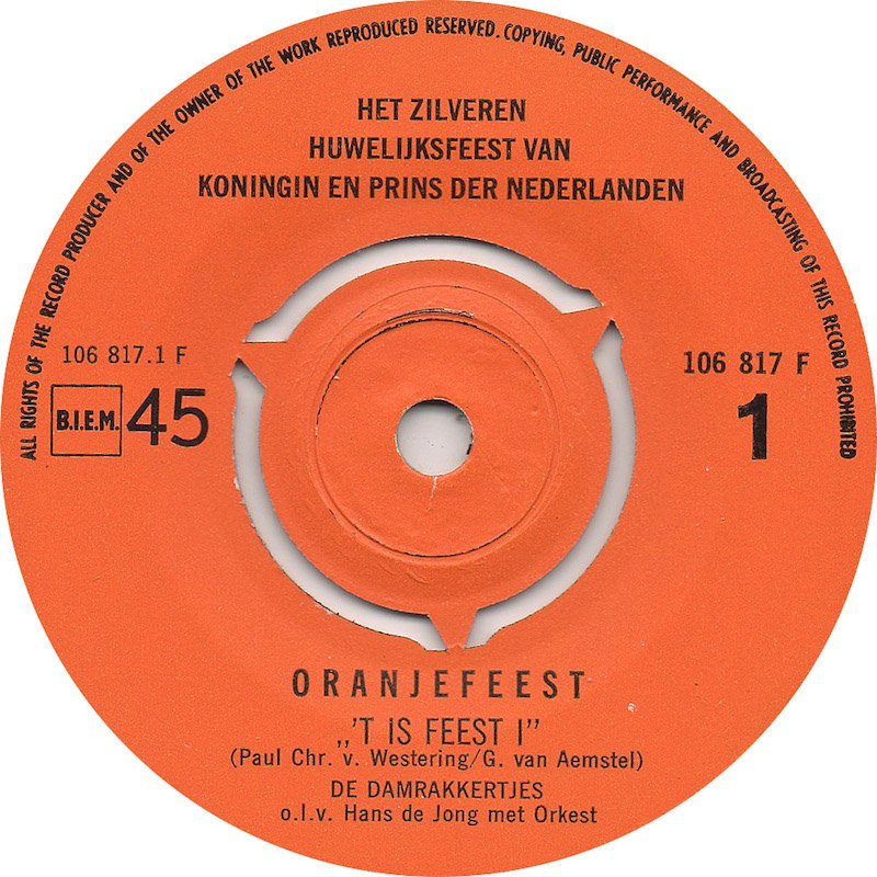 Oranjefeest - 'T Is  Feest 18528 Vinyl Singles Goede Staat