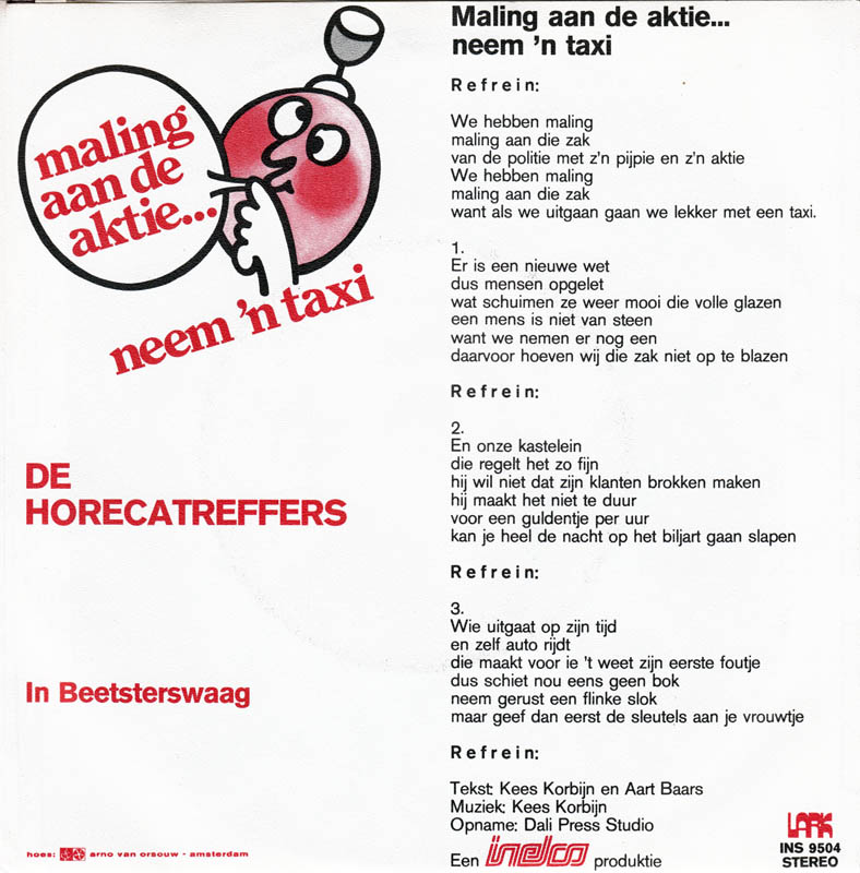 Horecatreffers - Maling Aan De Aktie... Neem 'N Taxi 09816 Vinyl Singles Goede Staat