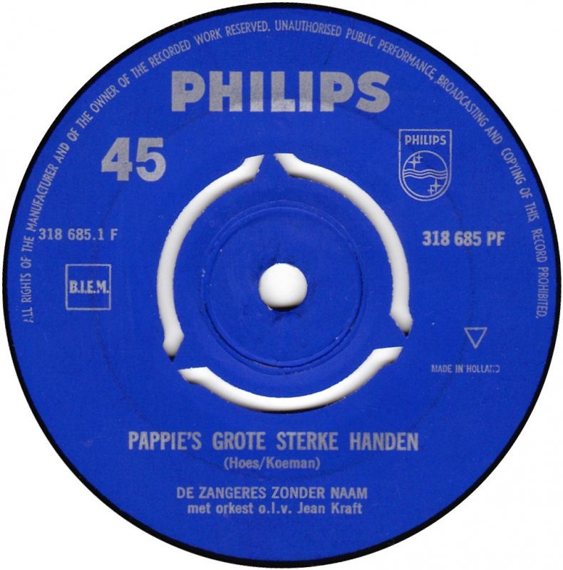 Zangeres Zonder Naam - Pappie's Grote Sterke Handen 10148 Vinyl Singles Goede Staat