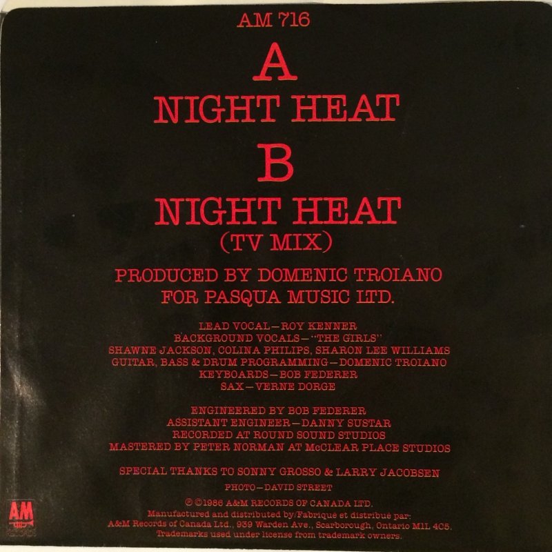 Domenic Troiano With Roy Kenner - Night Heat 10426 Vinyl Singles Goede Staat