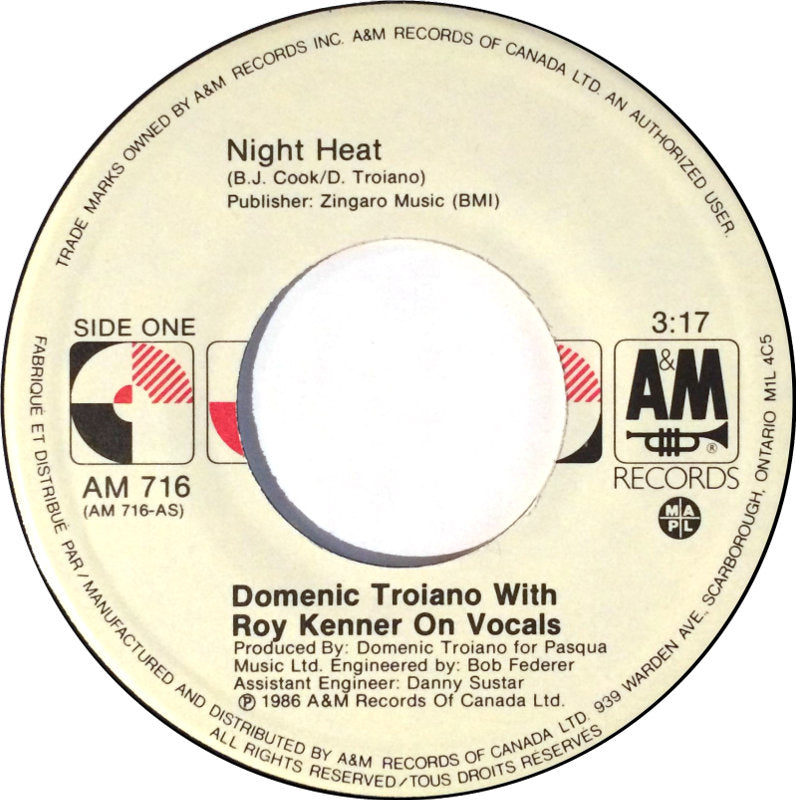 Domenic Troiano With Roy Kenner - Night Heat 10426 Vinyl Singles Goede Staat