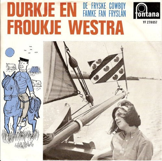 Durkje en Froukje Westra - De Fryske Cowboy 23979 23970 Vinyl Singles Goede Staat