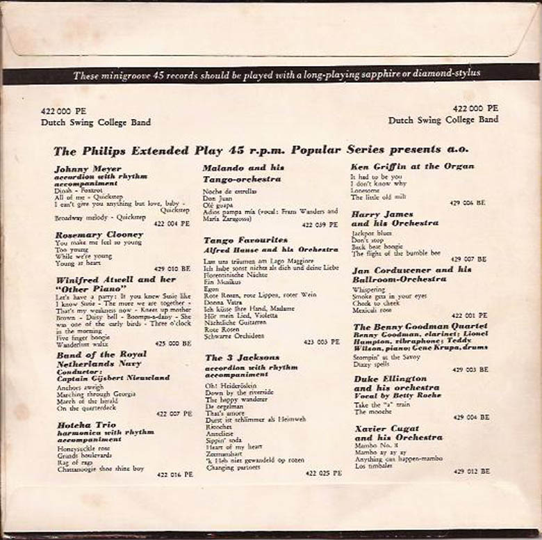 Dutch Swing College Band - King Porter Stomp (EP) 18531 Vinyl Singles EP Goede Staat