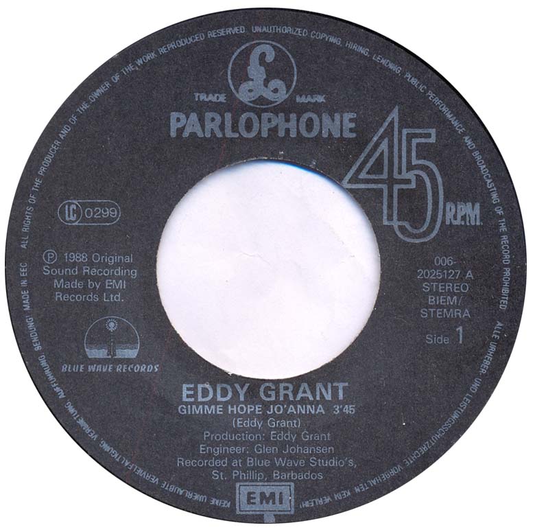 Eddy Grant - Gimme Hope Jo'Anna 06866 30830 32673 Vinyl Singles Goede Staat