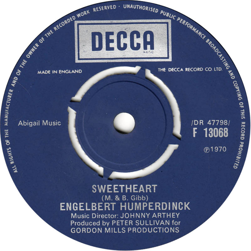 Engelbert Humperdinck - Sweetheart 28940 13455 Vinyl Singles Goede Staat