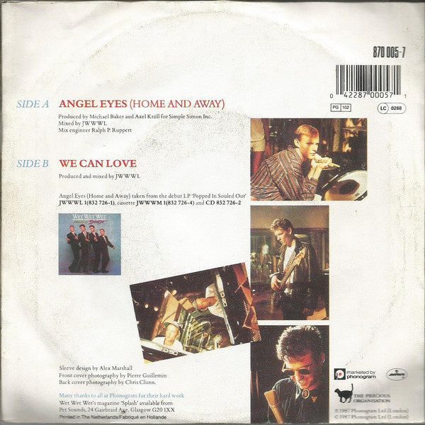 Wet Wet Wet - Angel Eyes (Home And Away) 22587 Vinyl Singles Goede Staat