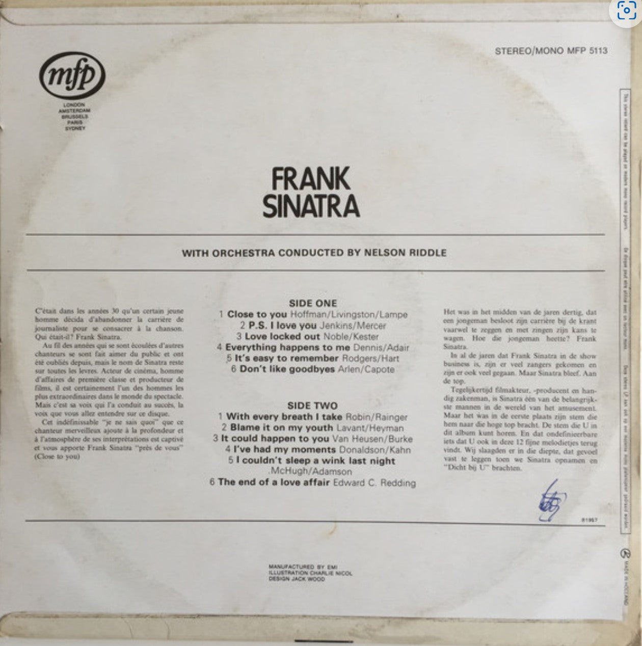 Frank Sinatra - Close To You (LP) 48958 Vinyl LP Goede Staat