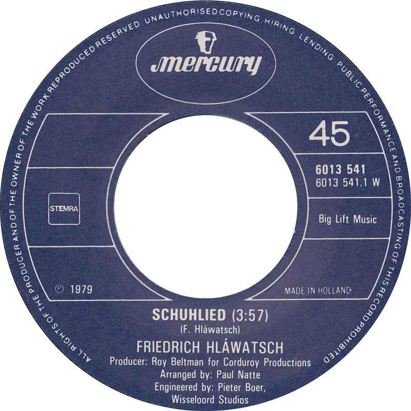 Friedrich Hlawatsch - Schuhlied 10284 11616 Vinyl Singles Goede Staat