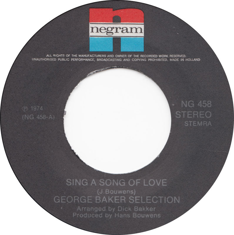 George Baker Selection - Sing A Song Of Love 14584 Vinyl Singles Goede Staat