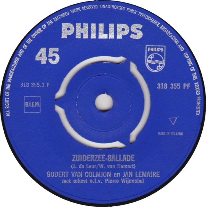 Godert Van Colmjon en Jan Lemaire - Zuiderzee-Ballade 13964 Vinyl Singles Goede Staat