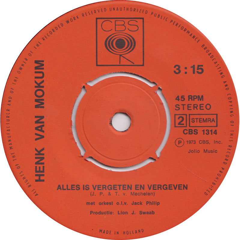 Henk Van Mokum - Geloof Jij Nog In Al Die Mensen 17977 Vinyl Singles Goede Staat