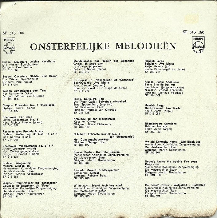 Mastreechter Staar - Onsterfelijke Melodieën 17519 Vinyl Singles Goede Staat