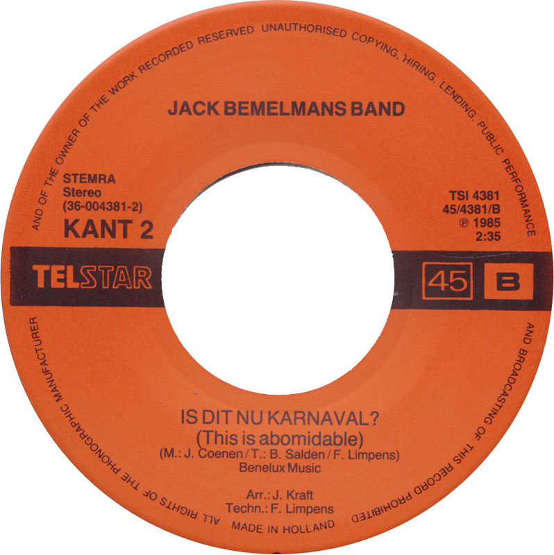 Jack Bemelmans Band - Wat Ruist Er Door Het Struikgewas 14193 Vinyl Singles Goede Staat