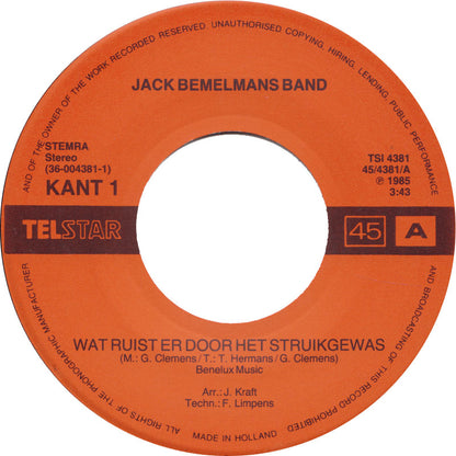 Jack Bemelmans Band - Wat Ruist Er Door Het Struikgewas 14193 Vinyl Singles Goede Staat