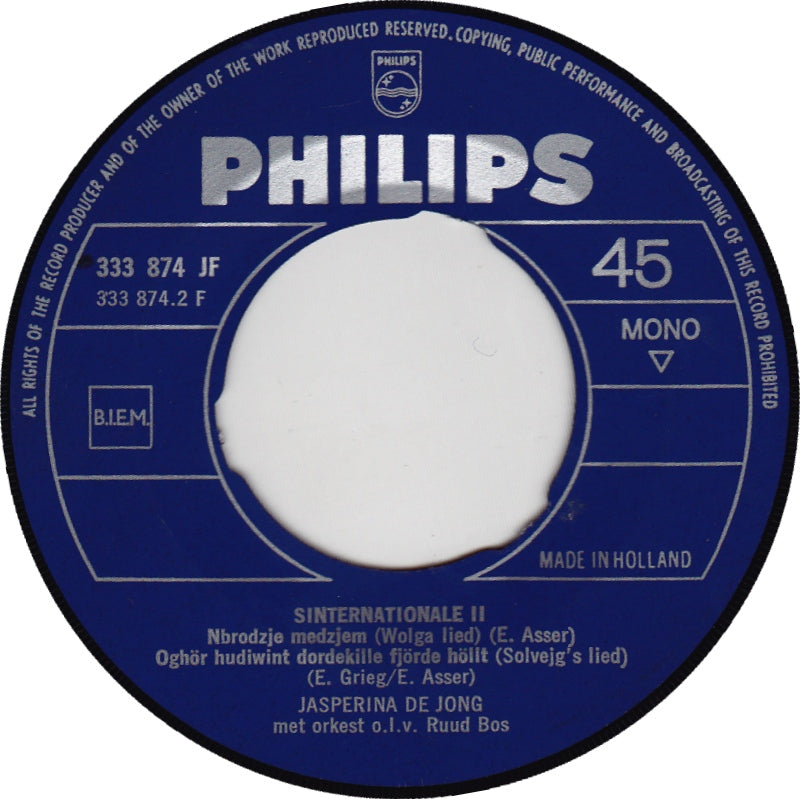 Jasperina De Jong - Sinternationale 28970 Vinyl Singles Goede Staat