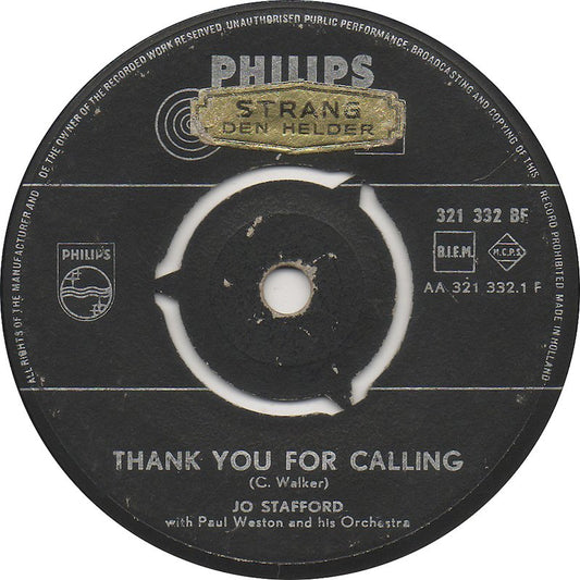 Jo Stafford - Thank You For Calling 16867 Vinyl Singles Goede Staat