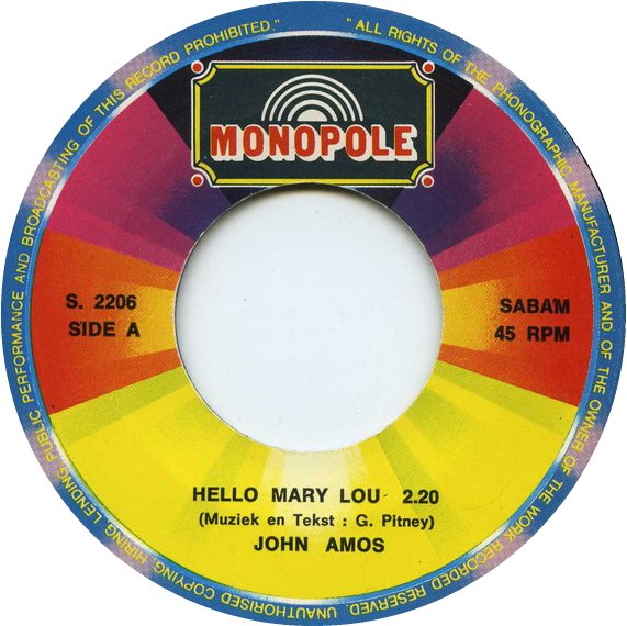 John Amos - Hello Mary Lou 15574 Vinyl Singles Goede Staat