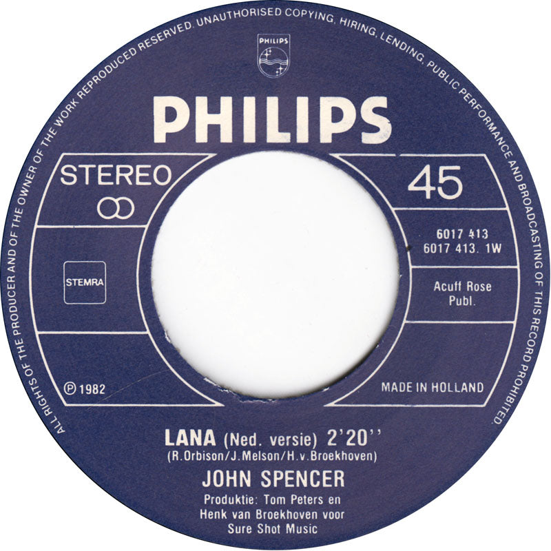 John Spencer - Lana 16089 Vinyl Singles Goede Staat