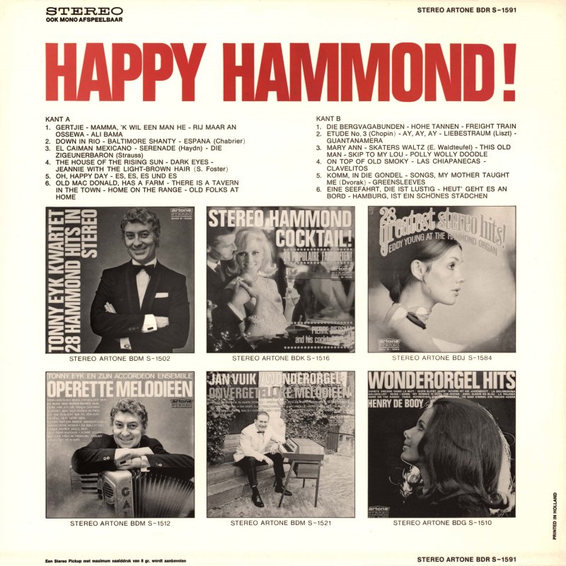 Joop Walvis - Happy Hammond - 40 Populaire Melodieen (LP) 48350 Vinyl LP Goede Staat