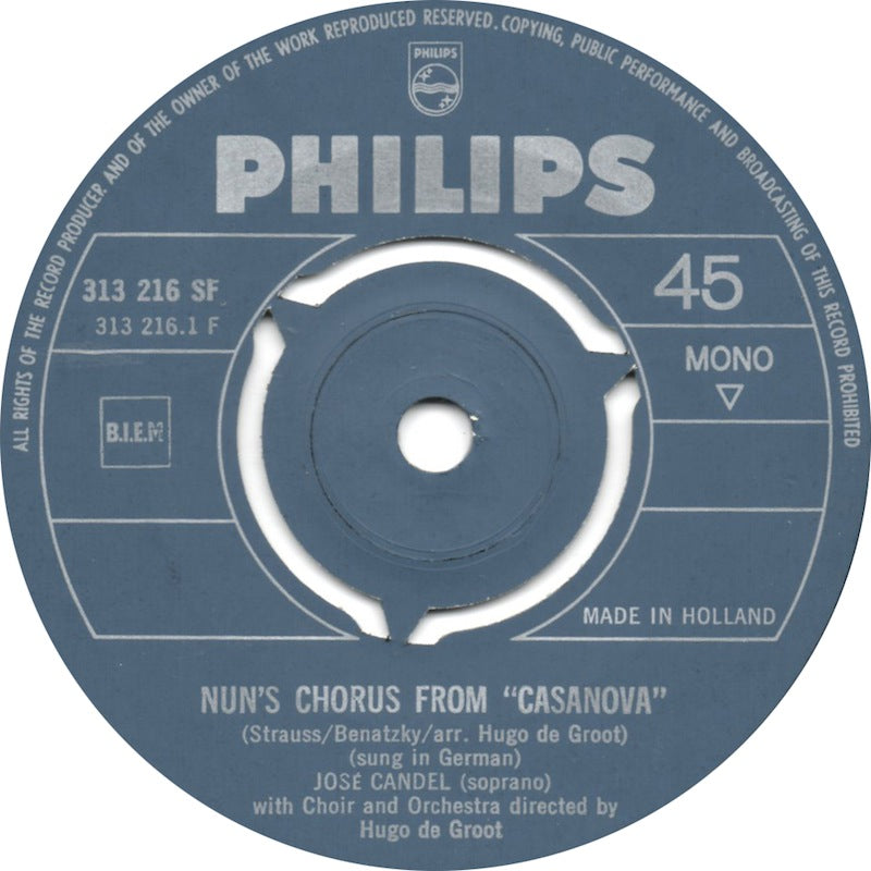 José Candel - Nuns' Chorus From Casanova 29529 Vinyl Singles Goede Staat