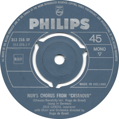 José Candel - Nuns' Chorus From Casanova 29529 Vinyl Singles Goede Staat