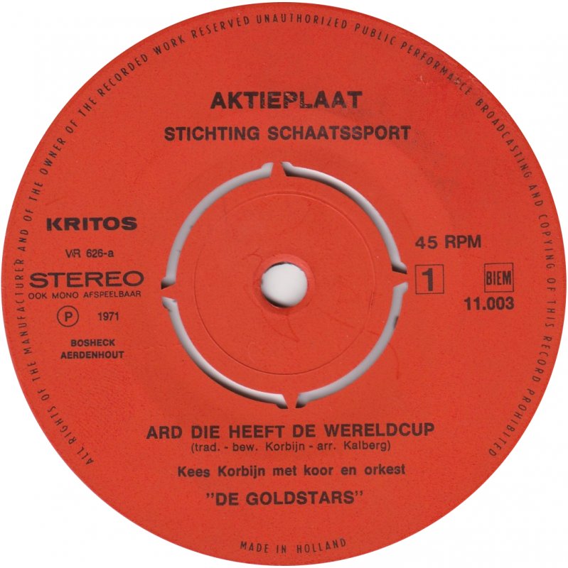 Kees Korbijn - Ard Die Heeft De Wereld Cup Heya Ard Schenk Ra Ta Ta 18949 Vinyl Singles Goede Staat