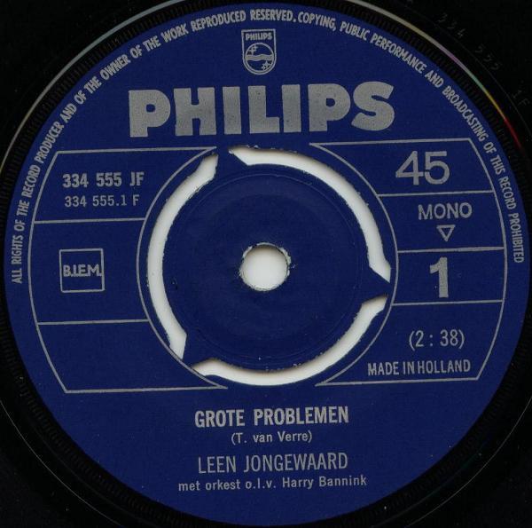 Leen Jongewaard - Grote Problemen 02152 Vinyl Singles Hoes: Generic