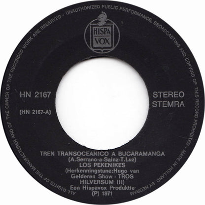 Los Pekenikes - Transoceanico A Bucaramanga 17941 Vinyl Singles Goede Staat