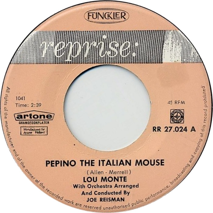 Lou Monte - Pepino The Italian Mouse 03815 Vinyl Singles Goede Staat