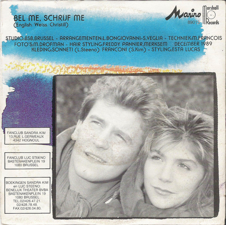 Luc Steeno & Sandra Kim - Bel Me, Schrijf Me 17926 Vinyl Singles Goede Staat