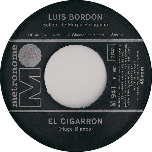 Luis Bordón  - El Cigarron 15654 Vinyl Singles Goede Staat