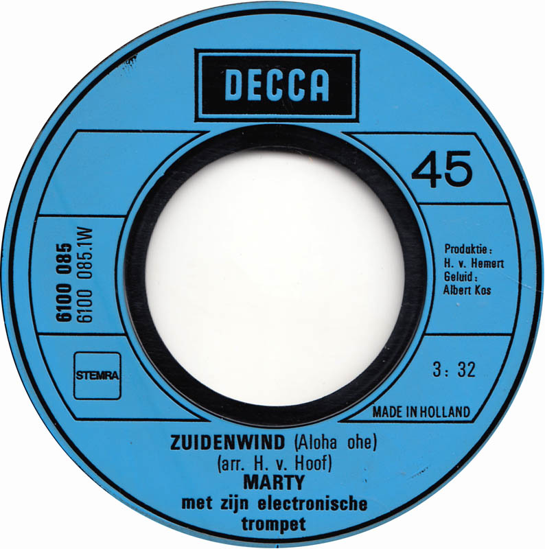 Marty - Zuidenwind 17114 Vinyl Singles Goede Staat