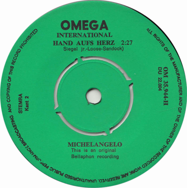 Michelangelo - Du Bist Meine Liebe 17856 Vinyl Singles Goede Staat