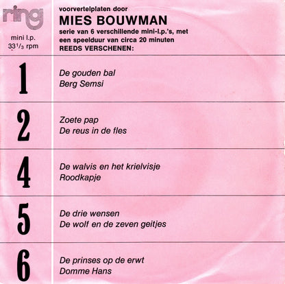 Mies Bouwman - Voorvertelplaat Door Mies Bouwman 3 23554 Vinyl Singles Goede Staat