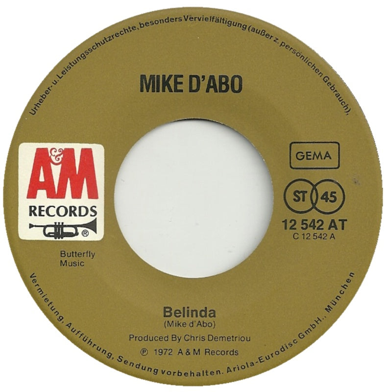 Mike D'Abo - Belinda 17967 18095 Vinyl Singles Goede Staat