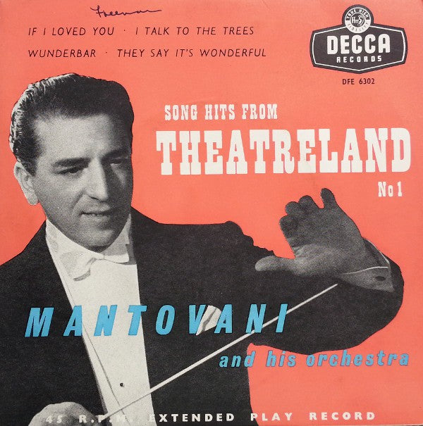 Mantovani - Song Hits From Theatreland (EP) 01268 Vinyl Singles EP Goede Staat