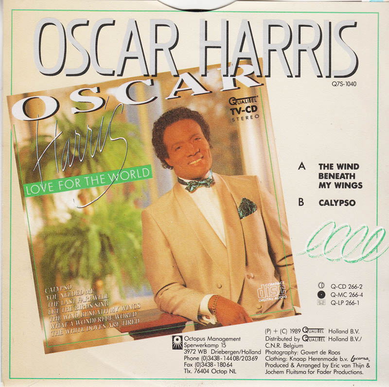 Oscar Harris - The Wind Beneath My Wings 26936 Vinyl Singles Goede Staat