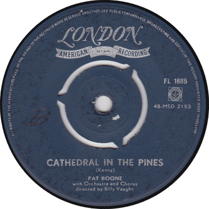 Pat Boone - Cathedral In The Pines 02365 Vinyl Singles Goede Staat