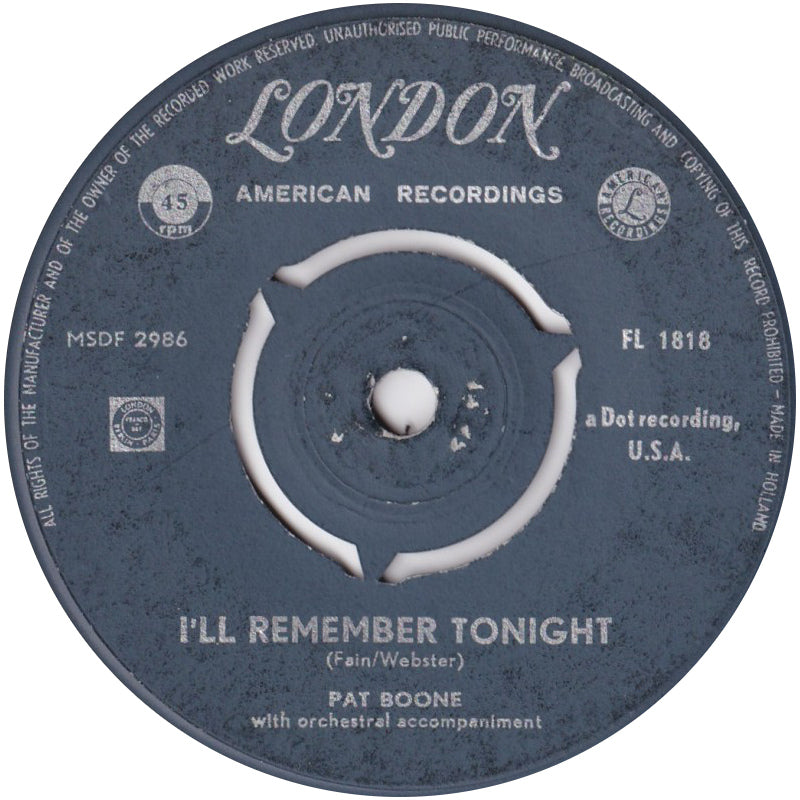 Pat Boone - I'll Remember Tonight 02361 Vinyl Singles Goede Staat