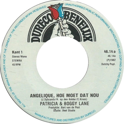 Patricia & Boggy Lane - Angelique Hoe Moet Dat Nou 14983 06268 Vinyl Singles Goede Staat