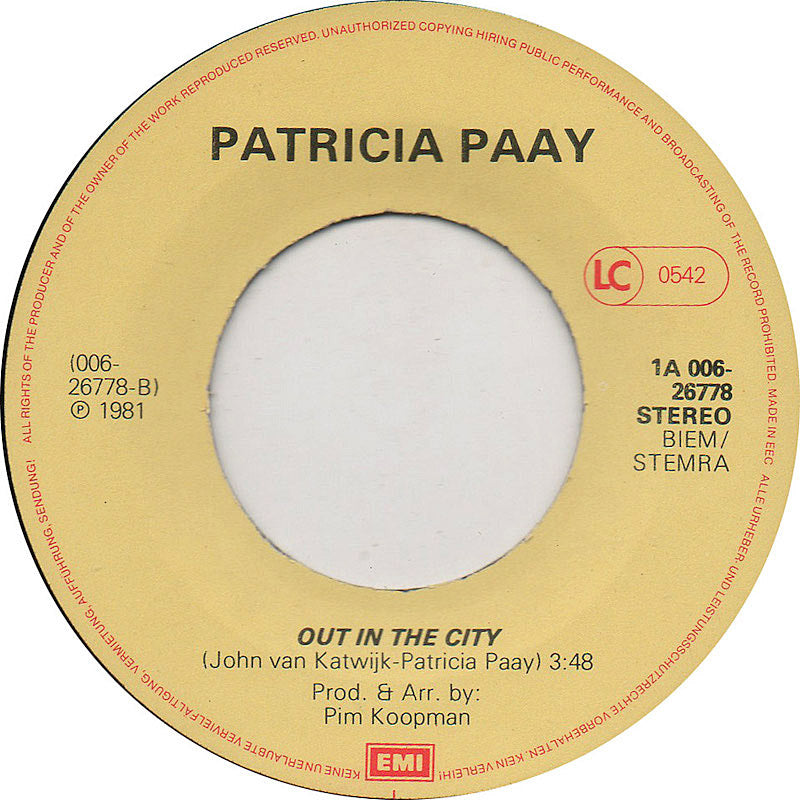 Particia Paay - A Dime A Dance 16500 Vinyl Singles Goede Staat