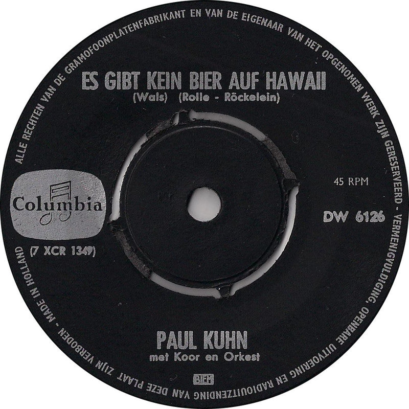 Paul Kuhn - Es Gibt Kein Bier Auf Hawaii 17717 Vinyl Singles Goede Staat