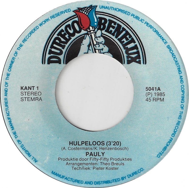 Pauly - Hulpeloos 14804 Vinyl Singles Goede Staat