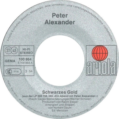 Peter Alexander - Schwarzes Gold 10229 Vinyl Singles Goede Staat