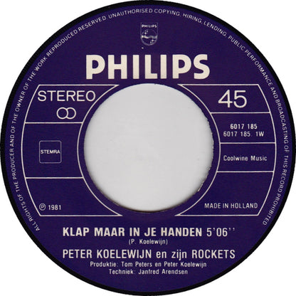 Peter Koelewijn & Zijn Rockets - Klap Maar In Je Handen 34049 36339 Vinyl Singles Goede Staat