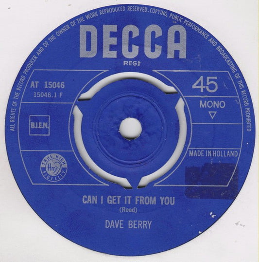 Dave Berry - Can I Get It From You 02906 Vinyl Singles Hoes: Generic