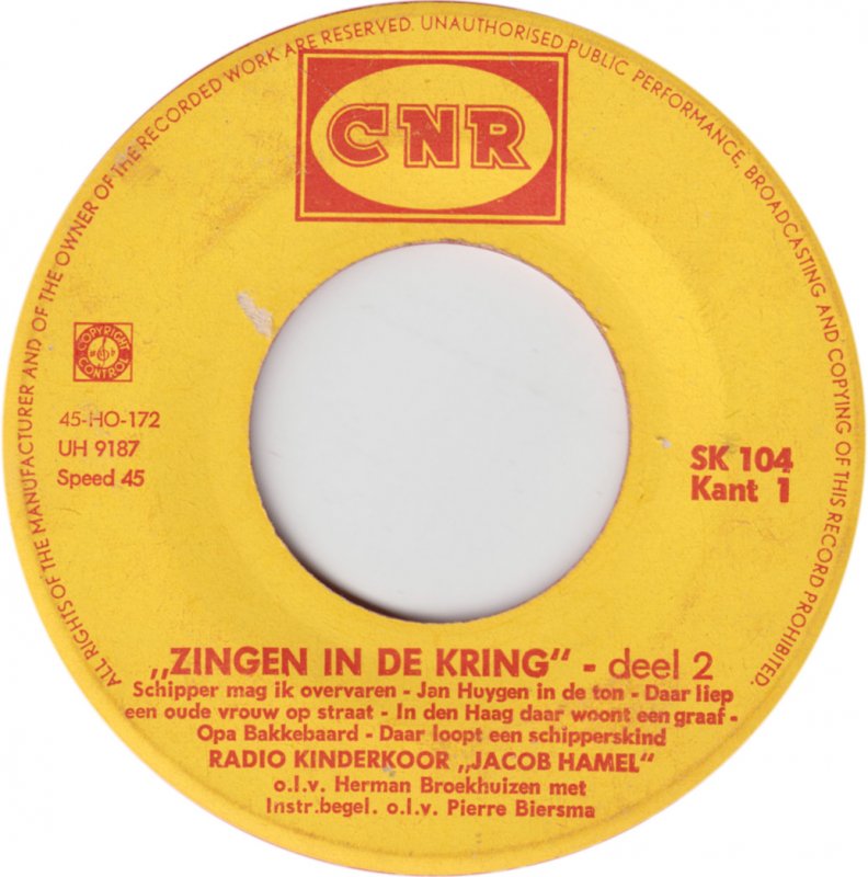 Kinderkoor Jacob Hamel - Zingen In De Kring 2 16912 Vinyl Singles Hoes: Generic