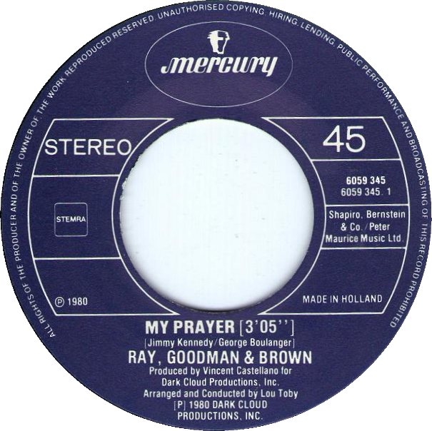 Ray Goodman & Brown - My Prayer 36798 Vinyl Singles Goede Staat