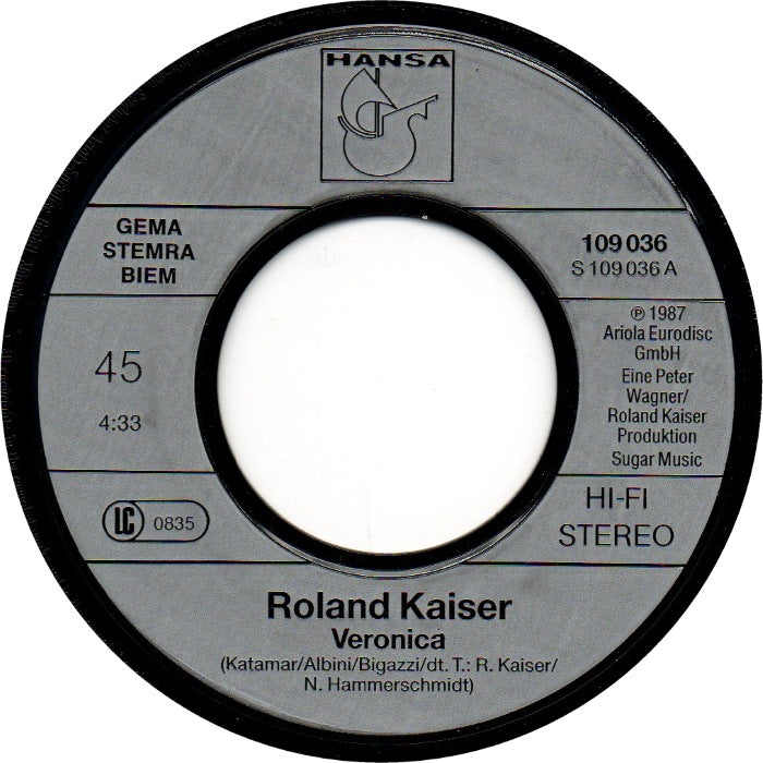 Roland Kaiser - Veronica 15321 Vinyl Singles Goede Staat