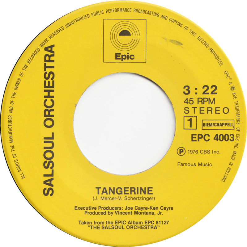 Salsoul Orchestra - Tangerine 18062 Vinyl Singles Goede Staat